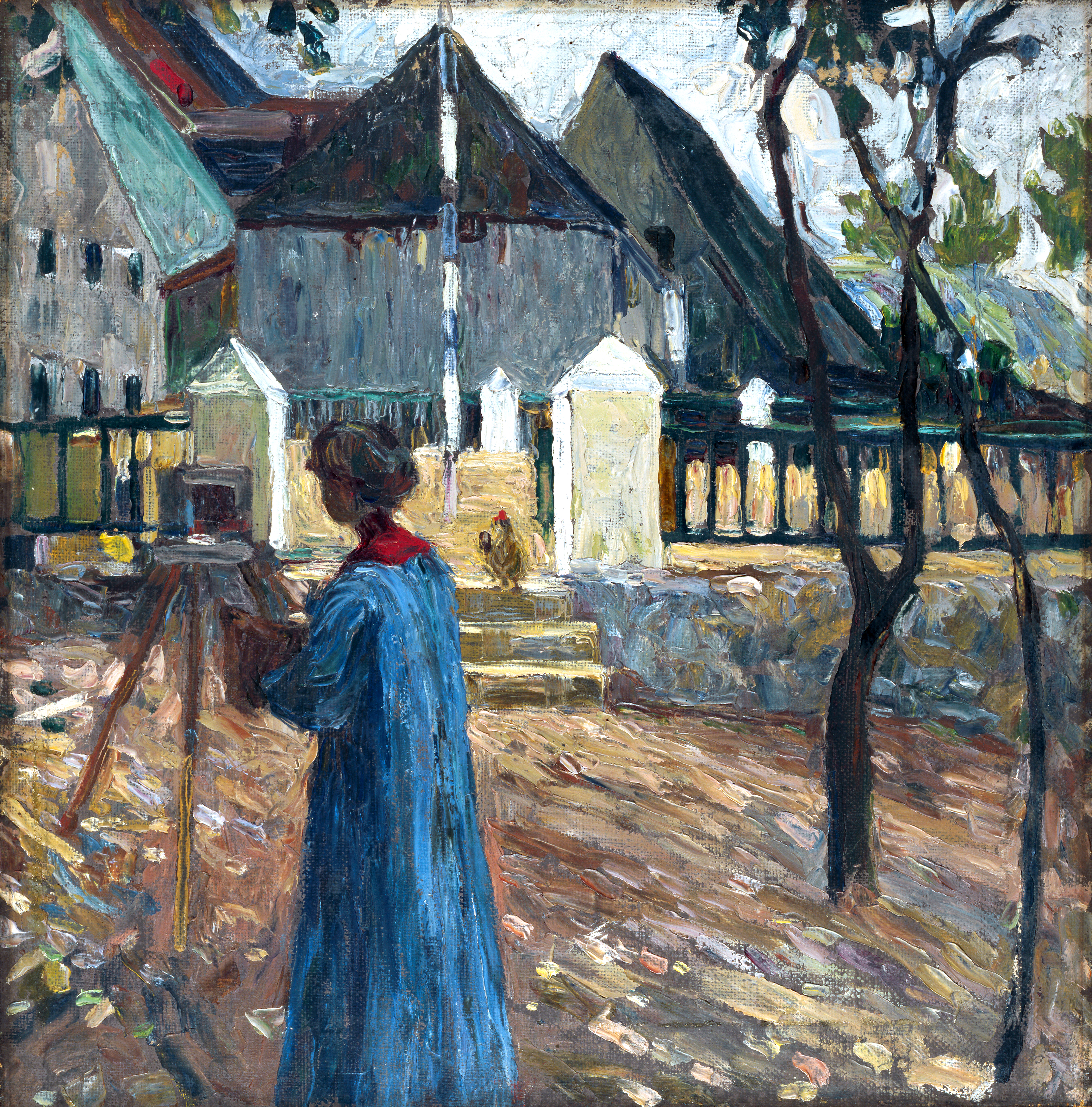 Wassily Kandinsky - Gabriele Münter im Garten der Roten Amsel